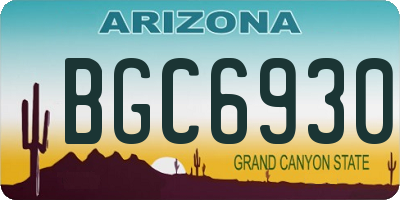AZ license plate BGC6930