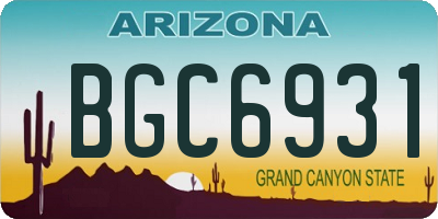 AZ license plate BGC6931