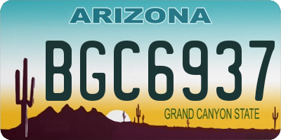 AZ license plate BGC6937