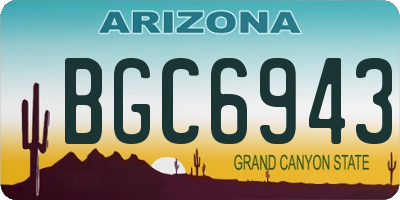 AZ license plate BGC6943