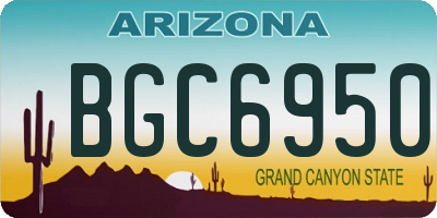 AZ license plate BGC6950