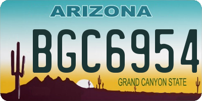 AZ license plate BGC6954
