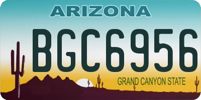 AZ license plate BGC6956