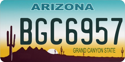 AZ license plate BGC6957