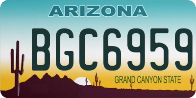 AZ license plate BGC6959