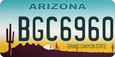 AZ license plate BGC6960