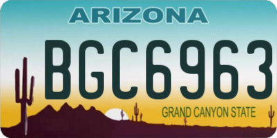 AZ license plate BGC6963