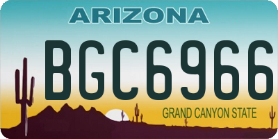 AZ license plate BGC6966