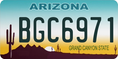 AZ license plate BGC6971