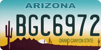 AZ license plate BGC6972