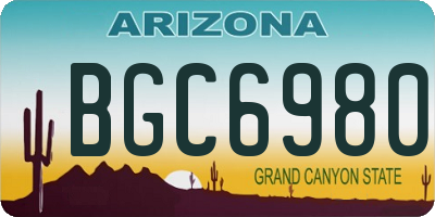 AZ license plate BGC6980