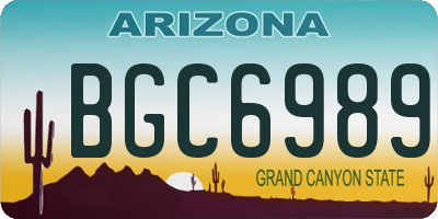 AZ license plate BGC6989