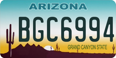 AZ license plate BGC6994