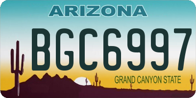 AZ license plate BGC6997