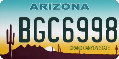 AZ license plate BGC6998