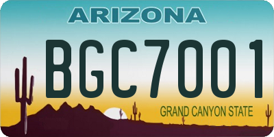 AZ license plate BGC7001