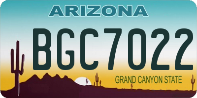 AZ license plate BGC7022