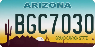 AZ license plate BGC7030