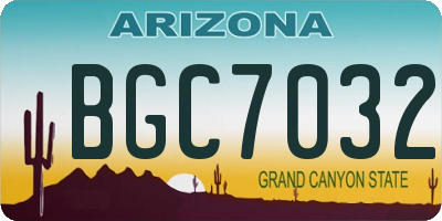 AZ license plate BGC7032