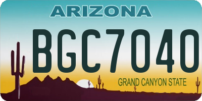 AZ license plate BGC7040