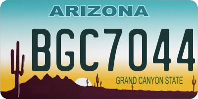 AZ license plate BGC7044
