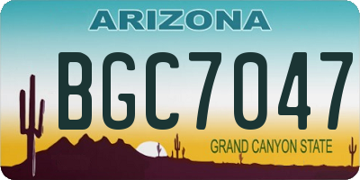 AZ license plate BGC7047