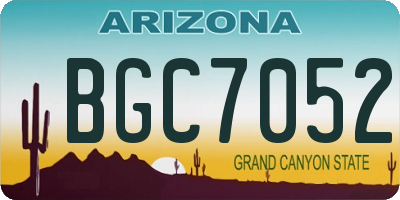 AZ license plate BGC7052