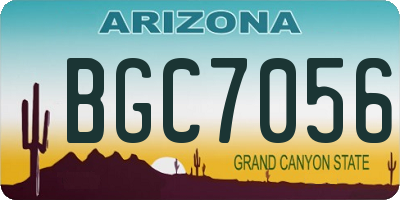 AZ license plate BGC7056