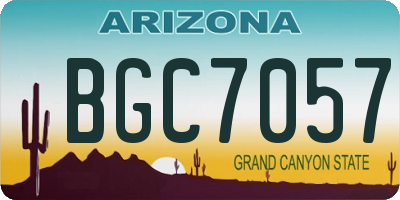 AZ license plate BGC7057