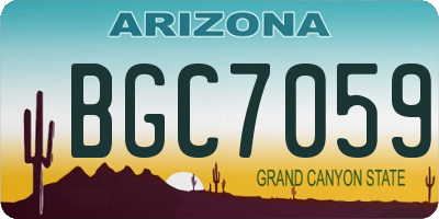 AZ license plate BGC7059