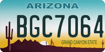 AZ license plate BGC7064