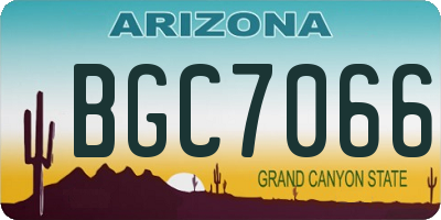 AZ license plate BGC7066