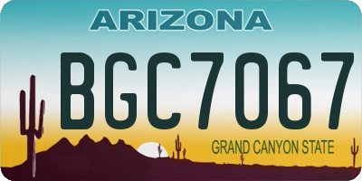 AZ license plate BGC7067