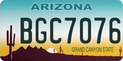 AZ license plate BGC7076
