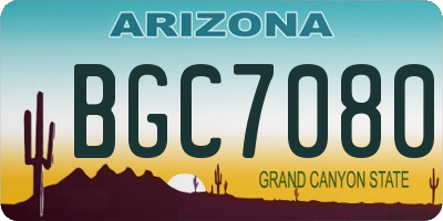 AZ license plate BGC7080