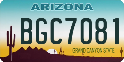AZ license plate BGC7081