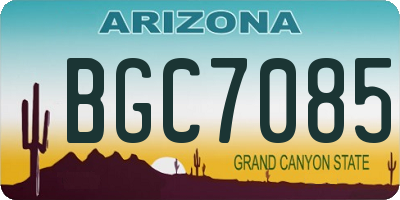 AZ license plate BGC7085