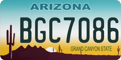 AZ license plate BGC7086