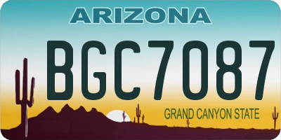 AZ license plate BGC7087