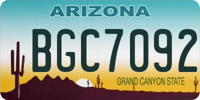 AZ license plate BGC7092