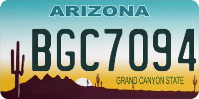 AZ license plate BGC7094