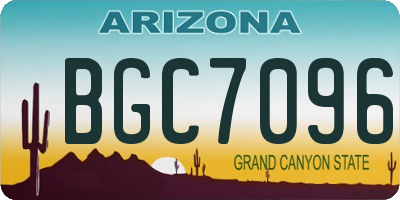 AZ license plate BGC7096