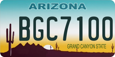 AZ license plate BGC7100