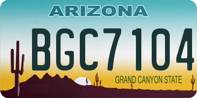 AZ license plate BGC7104