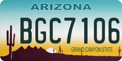 AZ license plate BGC7106