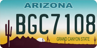 AZ license plate BGC7108