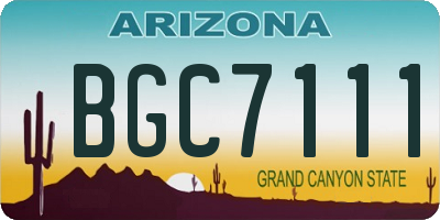 AZ license plate BGC7111