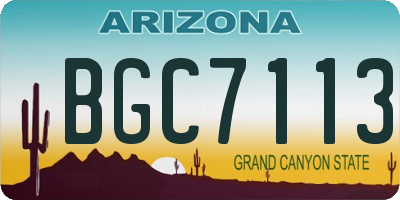 AZ license plate BGC7113