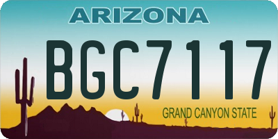 AZ license plate BGC7117
