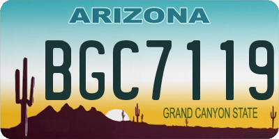AZ license plate BGC7119